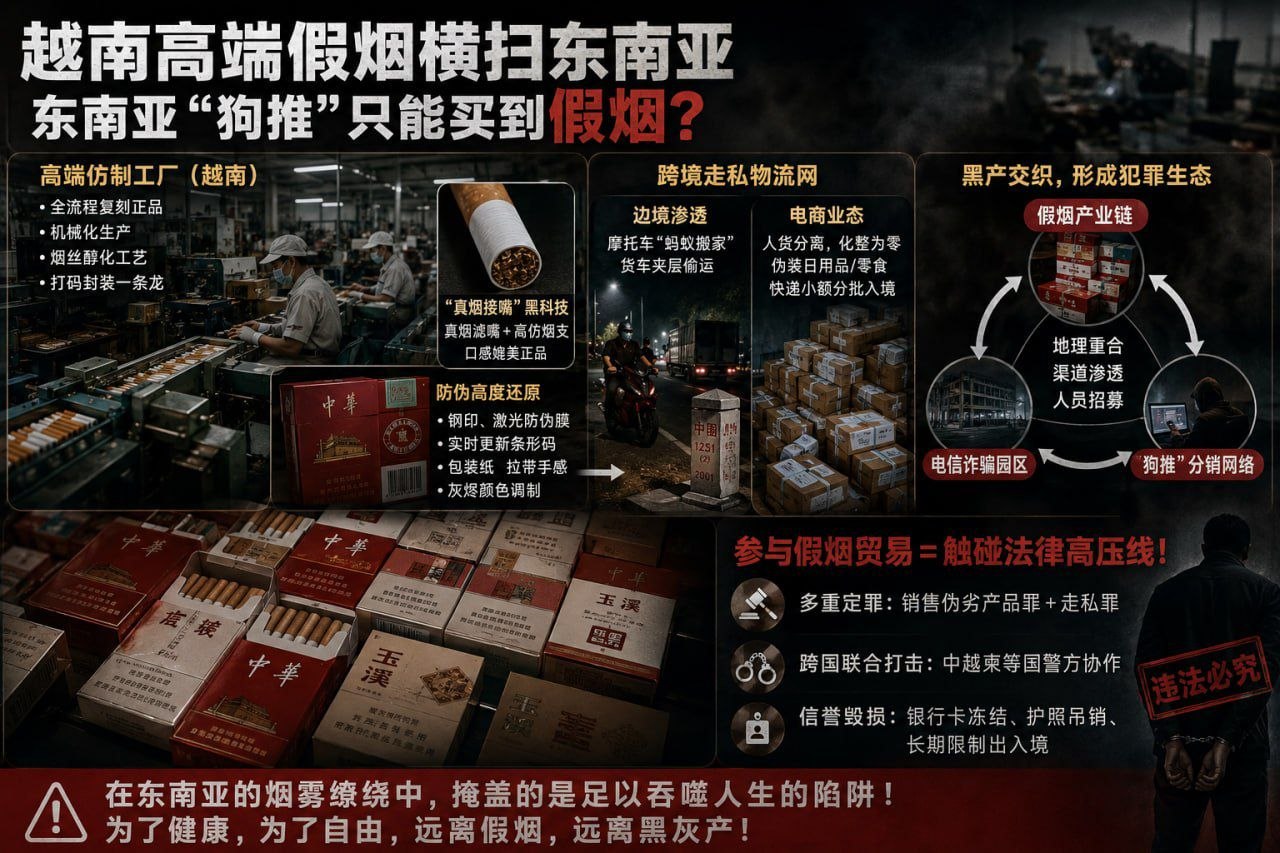 行业相关 越南高端假烟横扫东南亚 东南亚狗推只能买到假烟❓